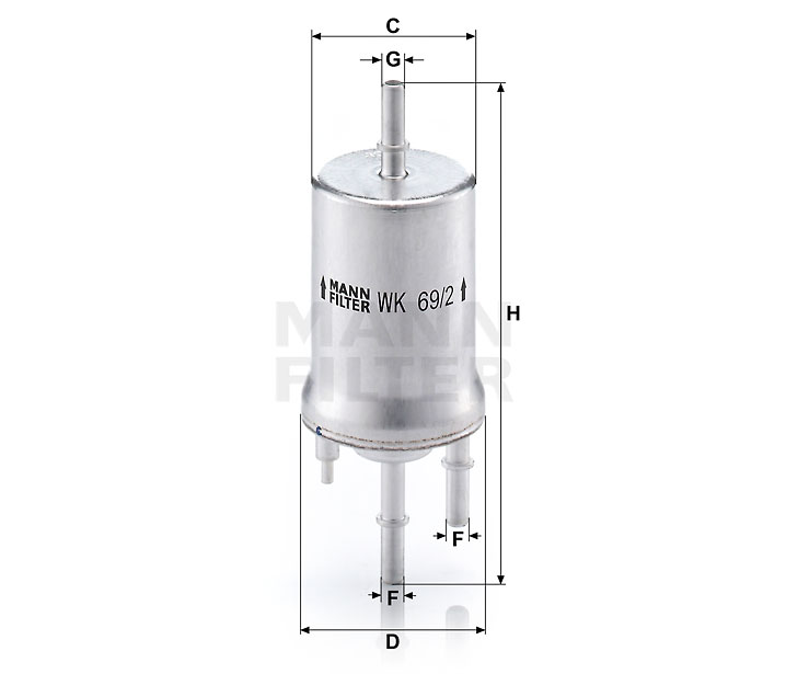WK69/2 Kraftstoff-Leitungsfilter (Inline)