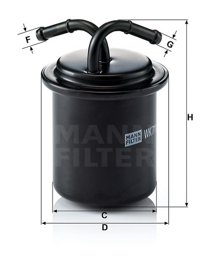 MANN-FILTER WK711 Kraftstoff-Leitungsfilter Inline