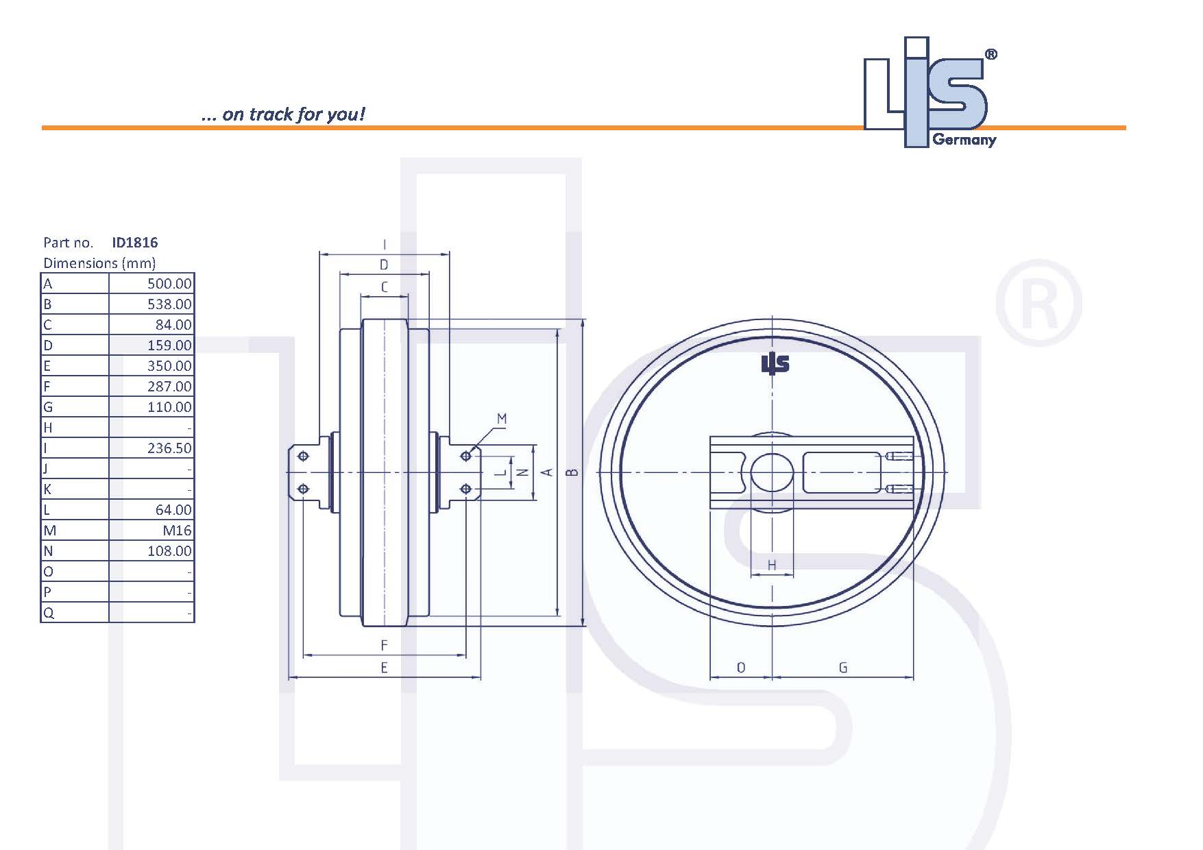 LIS® Idler with Brackets ID1816