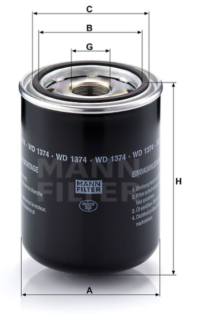 MANN-FILTER WD1374 Ölfilter SpinOn