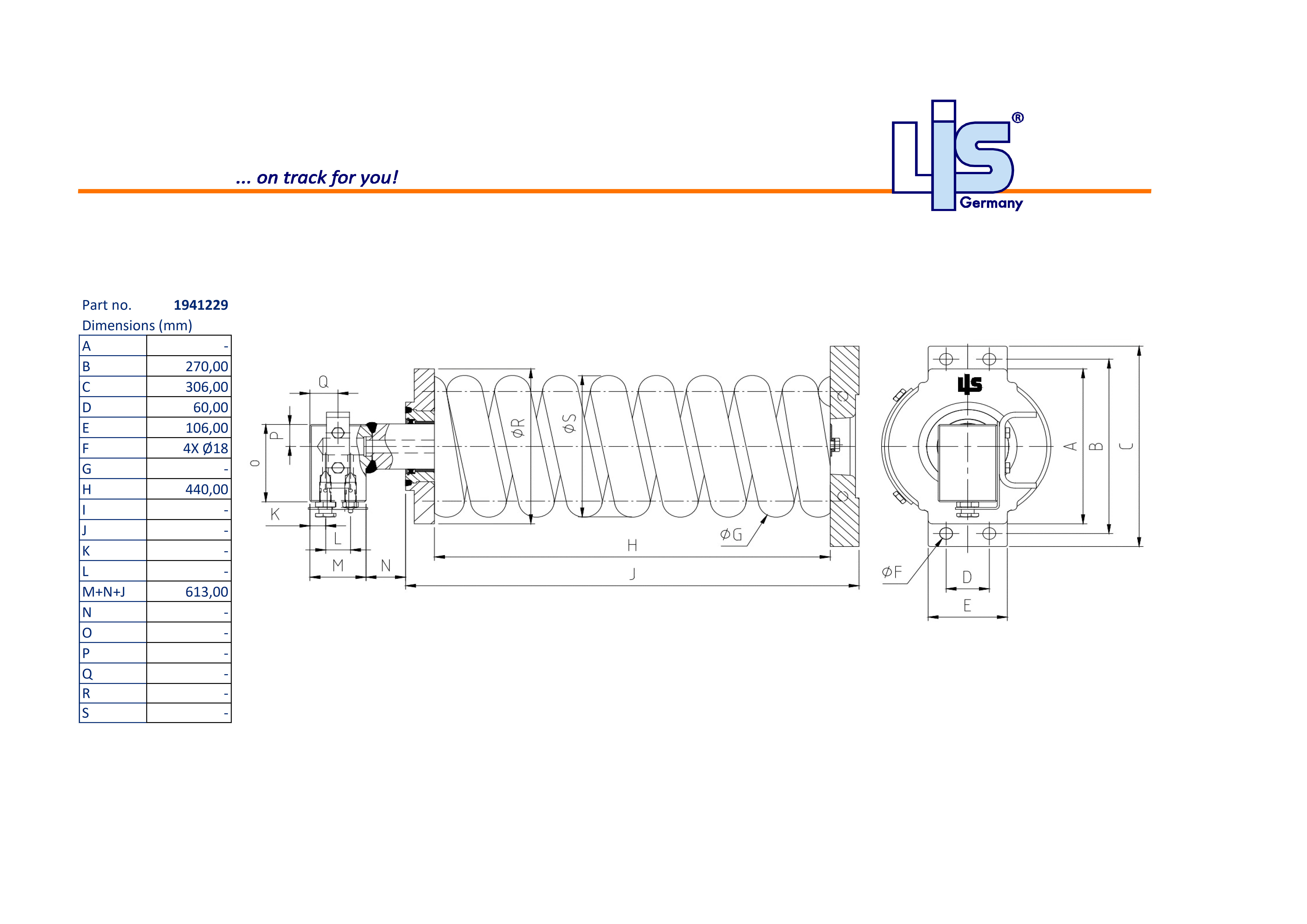 Technische Zeichnung einer Spanneinheit / eines Kettenspanners für das Laufwerk, Referenznummer 194-1229