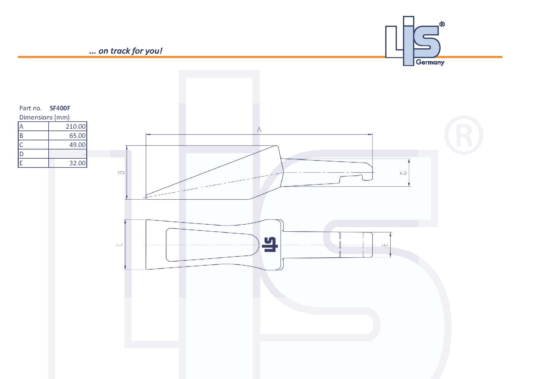 LIS® Baggerzahn (Zahnkappe) SF400F Passend
für Lehnhof