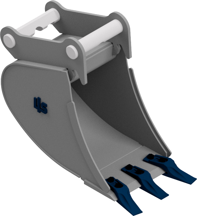 LIS® Minibagger Tieflöffel 40cm, 30cm und 25cm aus hochwertigem Stahl für optimale Grab- und Ladeleistung. Jetzt Kaufen!