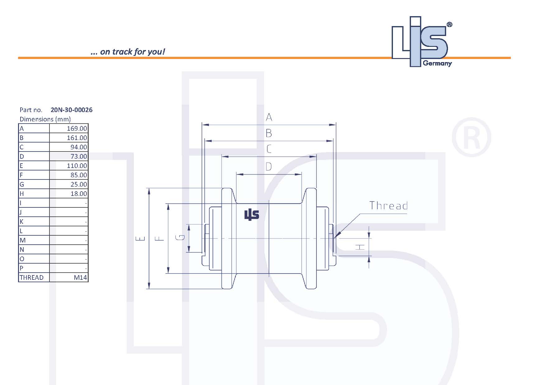 LIS® Track Roller 20N-30-00026
