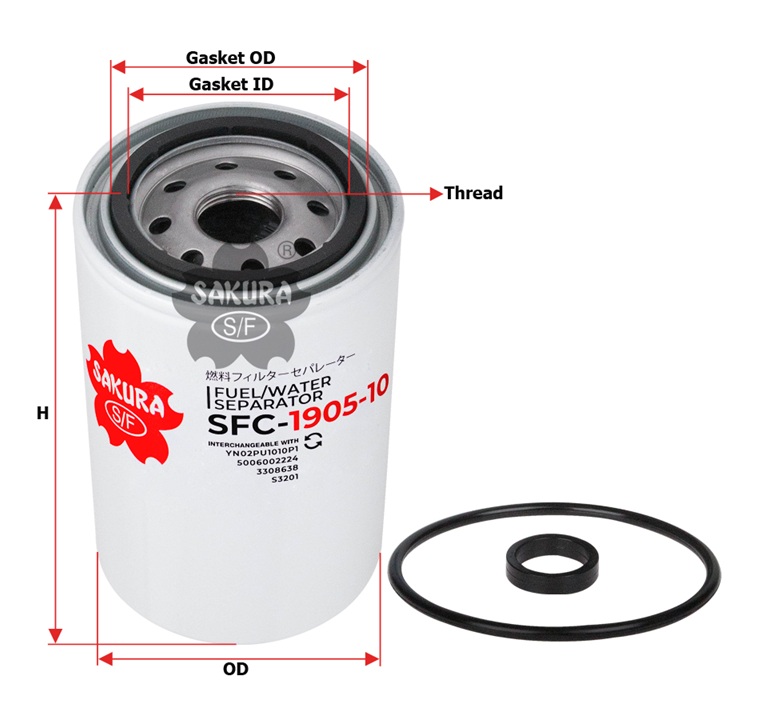 SAKURA SFC-1905-10 Kraftstofffilter SpinOn
