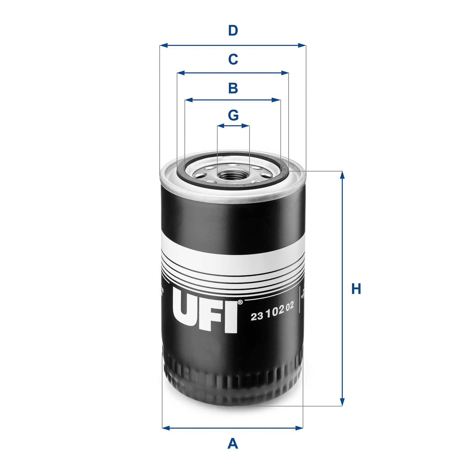 UFI FILTERS 23.102.02 oil filter spin-on