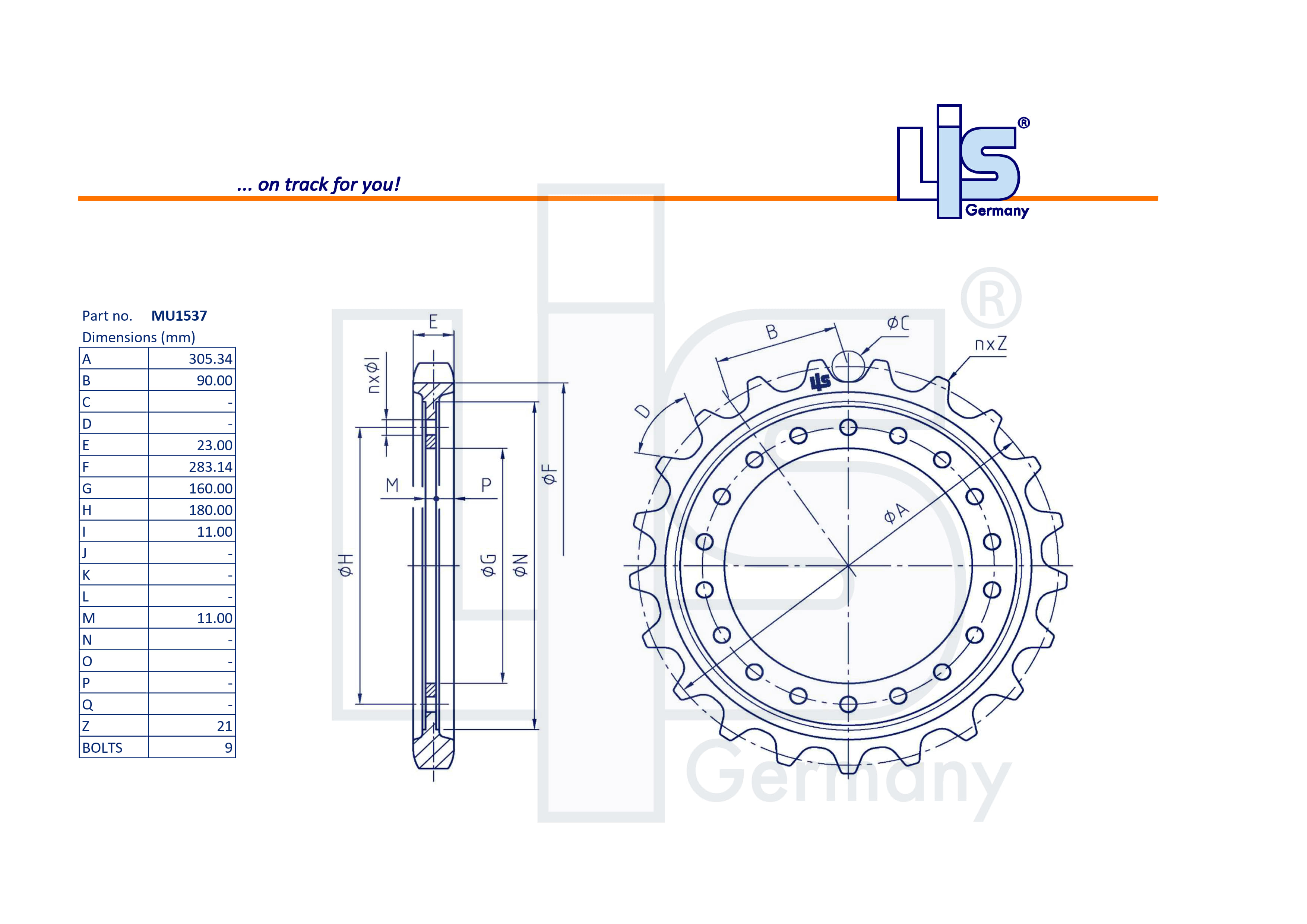 LIS® Sprocket T=21 MU1537