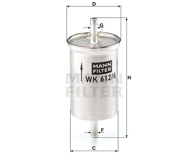 WK612/6 Kraftstoff-Leitungsfilter (Inline)