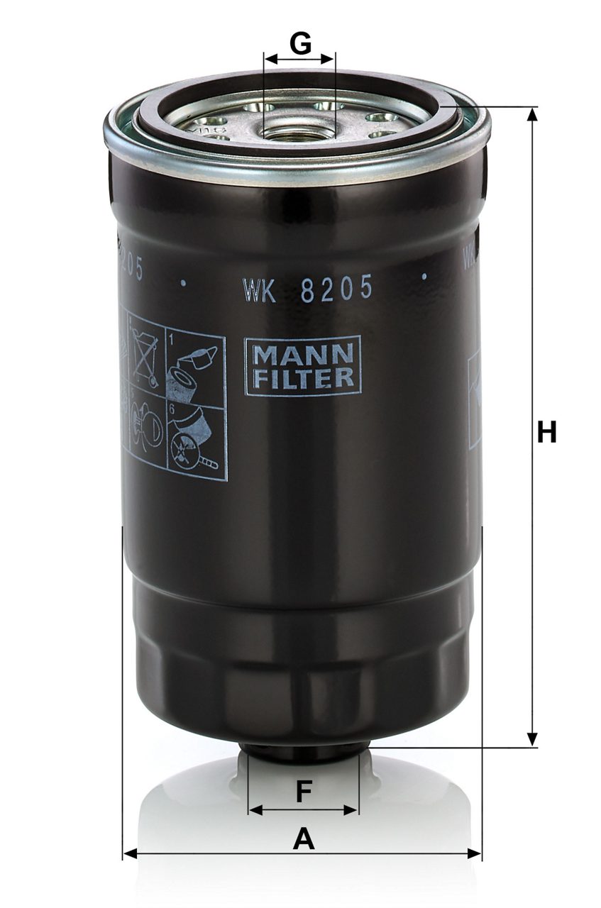 MANN-FILTER WK8205 Kraftstofffilter SpinOn