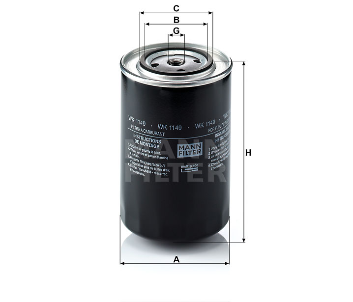 MANN-FILTER WK1149 Kraftstofffilter SpinOn