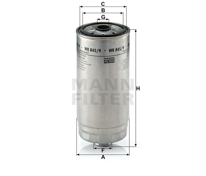 MANN-FILTER WK845/9 Kraftstoffwechselfilter