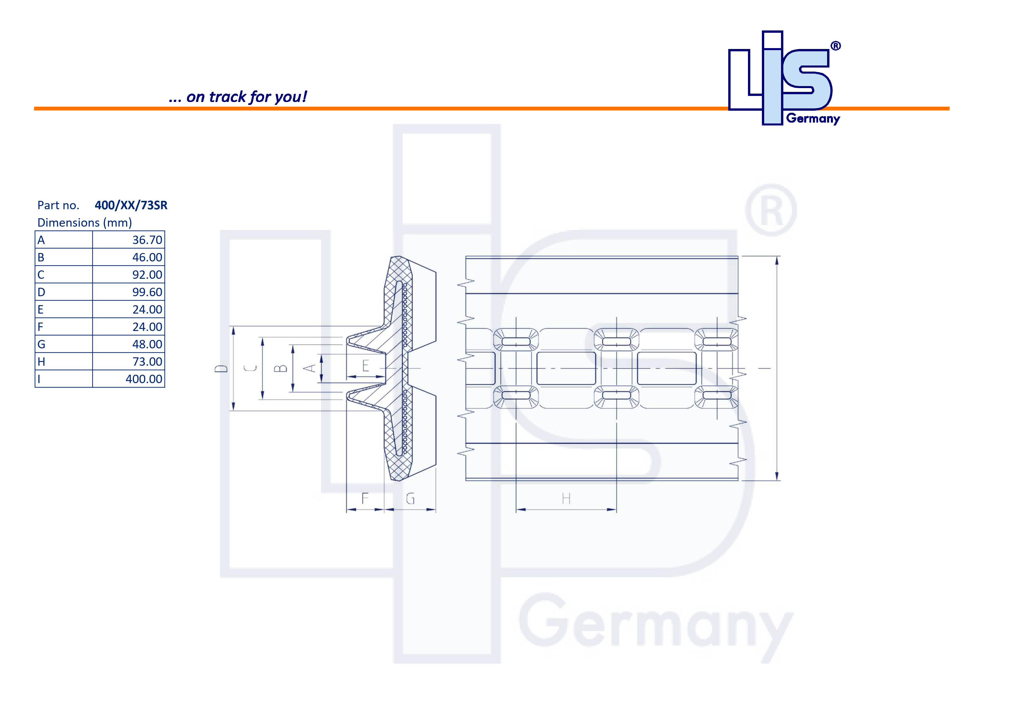 LIS® Rubber Track 400x74x73 SR