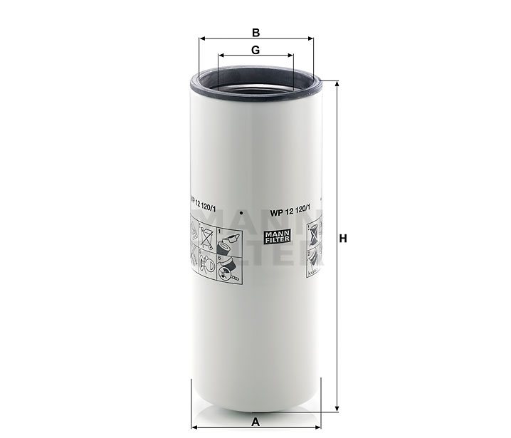 MANN-FILTER WP12120/1 Wechselfilter SpinOn (Nebenstrom)