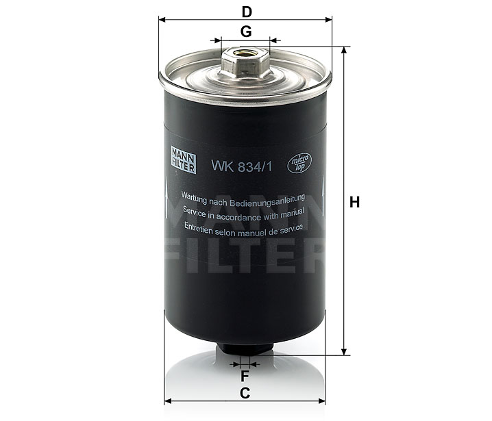 MANN-FILTER WK834/1 Kraftstoff-Leitungsfilter (Inline)