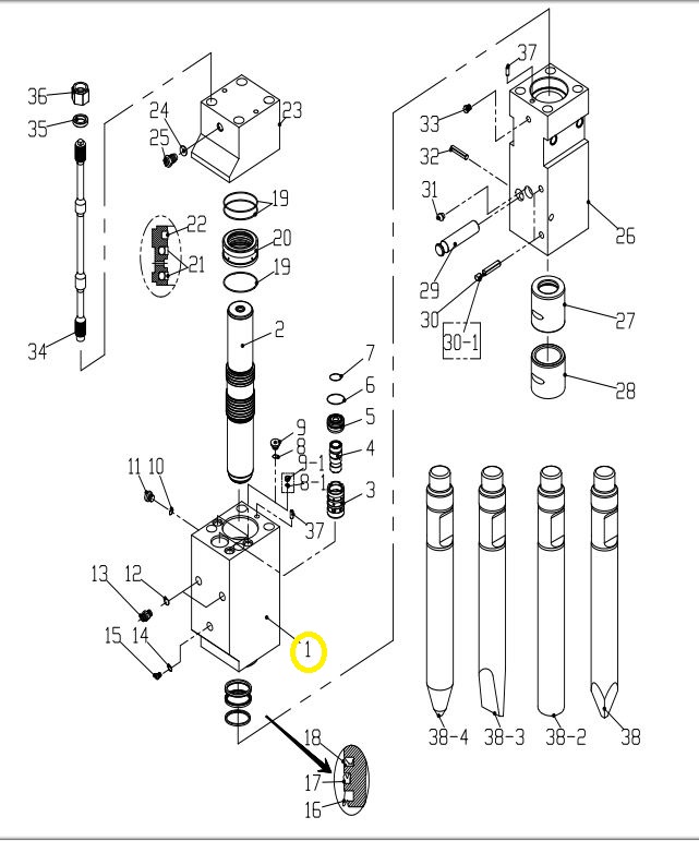 Kolben passend für LIS40 Hydraulikhammer