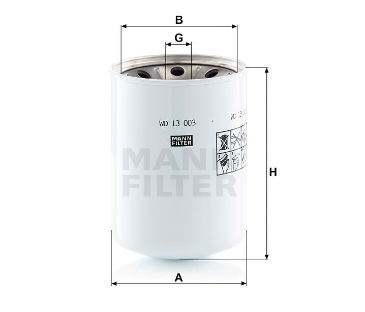 WD13003x hydraulic filter spin-on