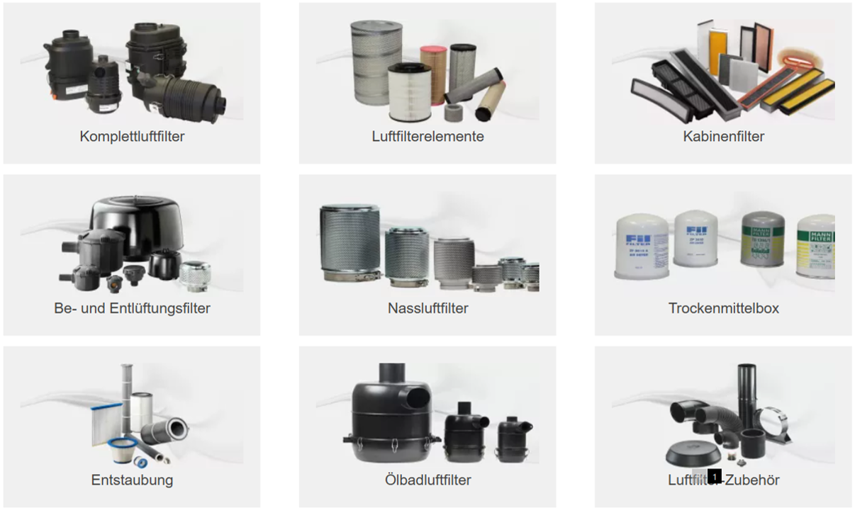 Filter für Baumaschinen