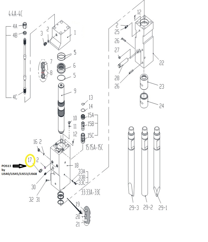 Adapter passend für LIS40,LIS68, LIS75, LIS53
Hydraulikhammer