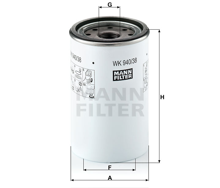 MANN-FILTER WK940/38x Kraftstoffwechselfilter