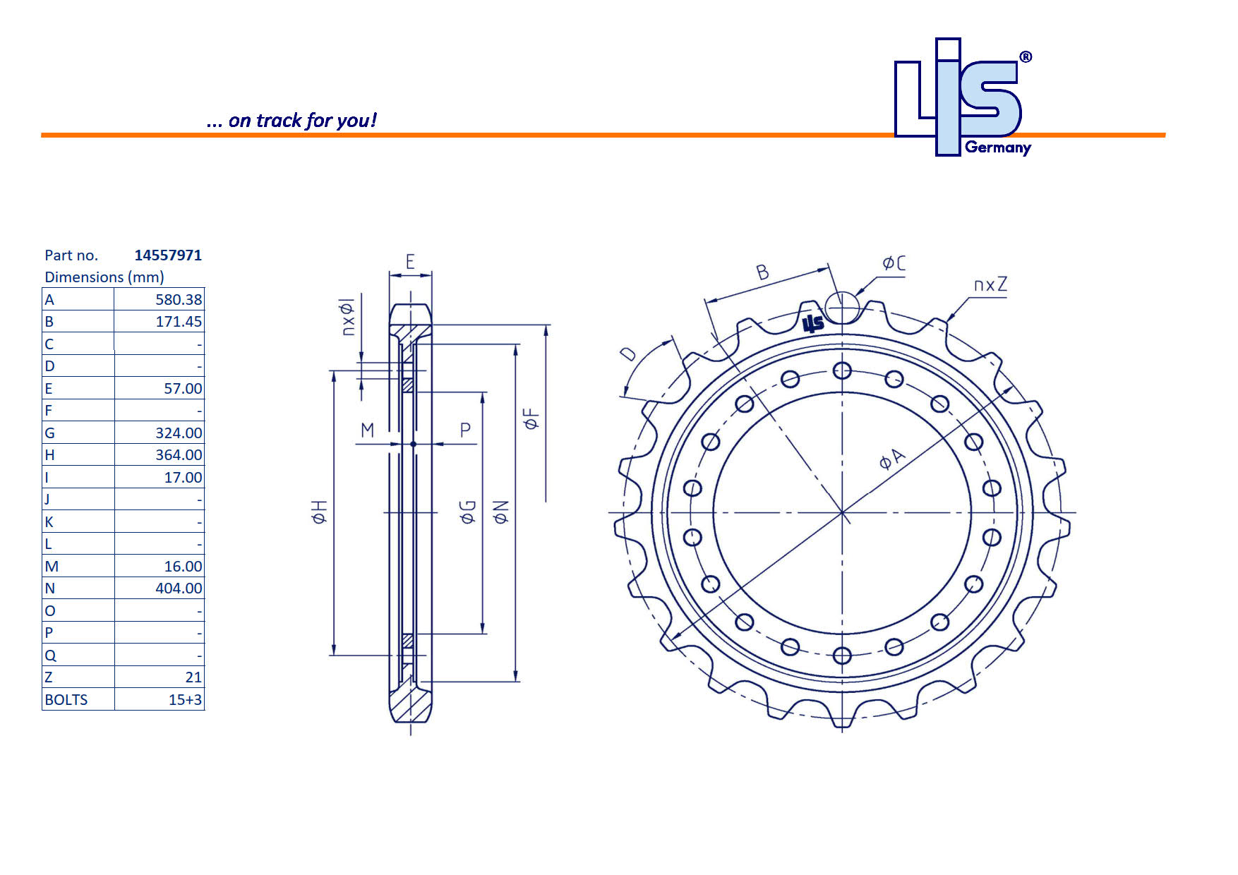 SPROCKET EC140B 21T 18H