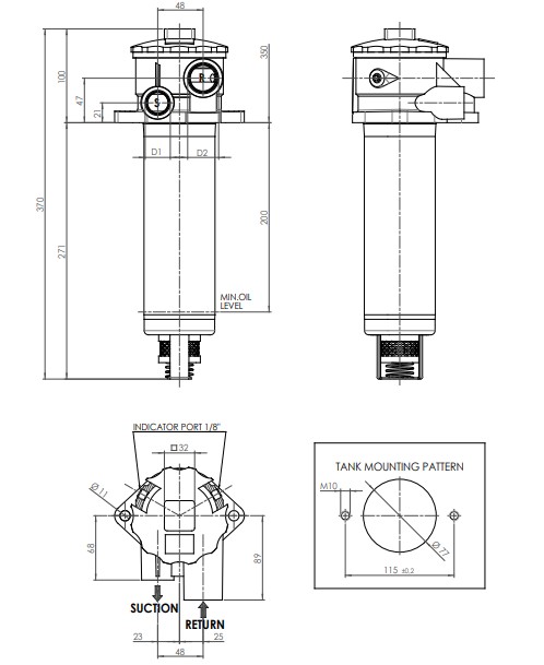 FILTREC FHTCH511000B2ESDB4B41000S1 Leitungsfiltergehäuse