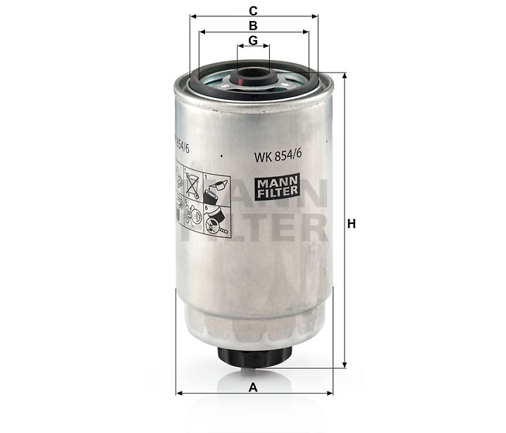 MANN-FILTER WK854/6 Kraftstoffwechselfilter