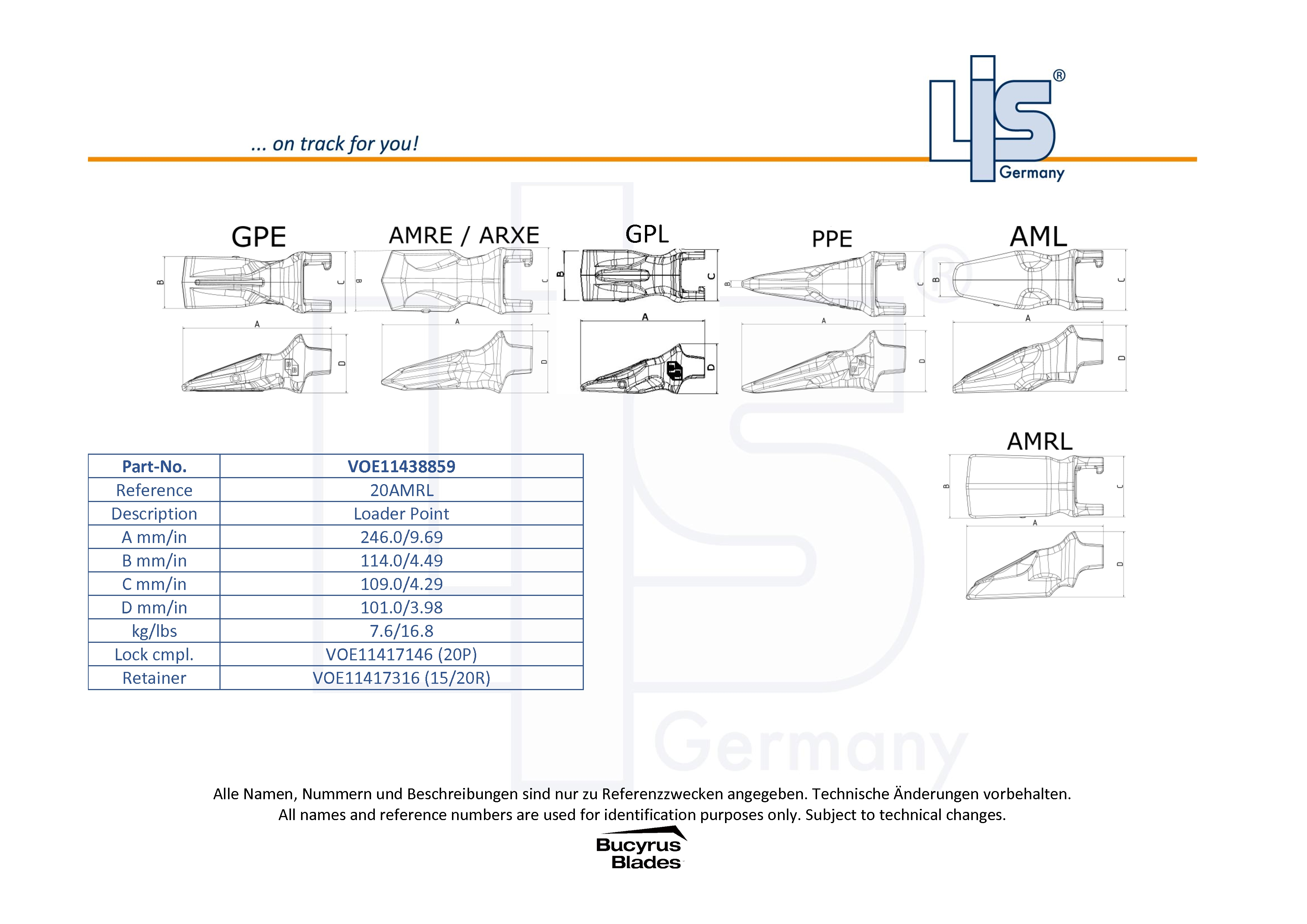 Esco orig. Loader Point Volvo DRP 20 AMRL (11438859)