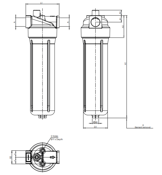 FILTREC F050DMD0029000B0B60000S0 Leitungsfiltergehäuse (Druckfilter)