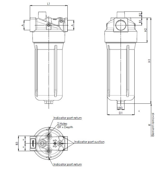 FILTREC F035DMD0044C25B3BB6Y000S0 Leitungsfilter (Rücklauffilter)