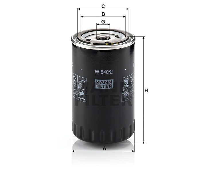 MANN-FILTER W840/2 oil filter (spin-on)