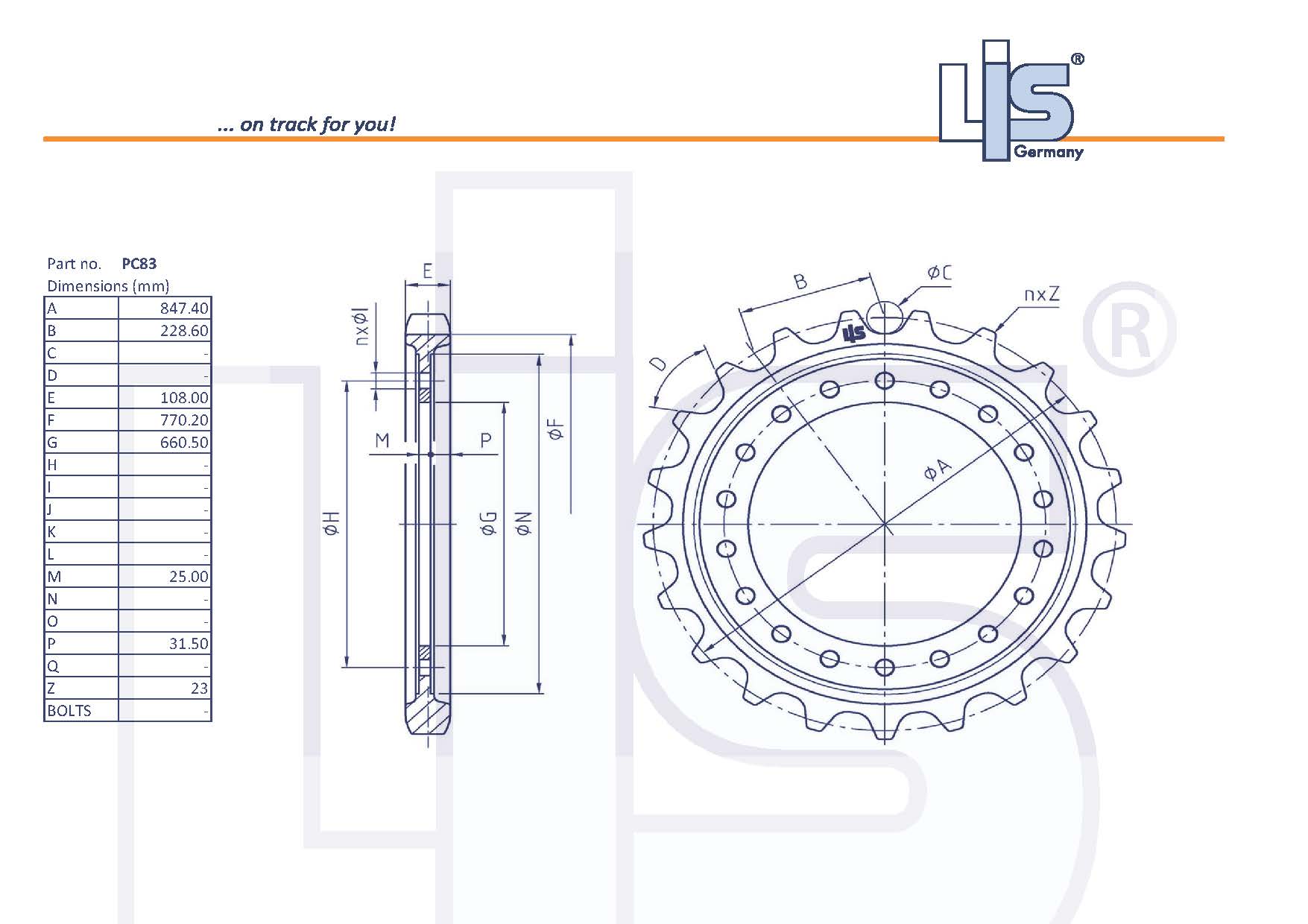 SPROCKET RIM T=23