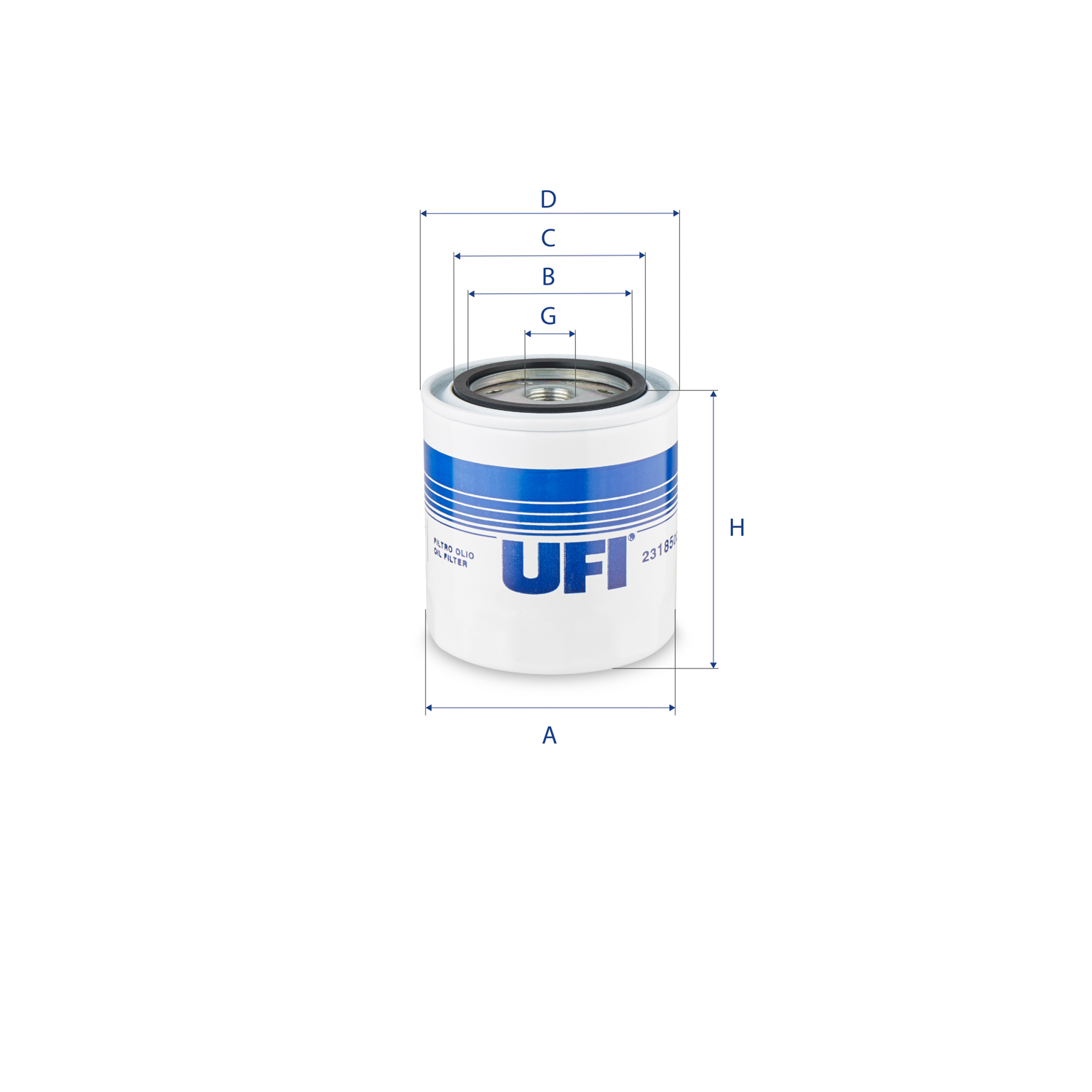 UFI FILTERS 23.185.00 Ölfilter SpinOn