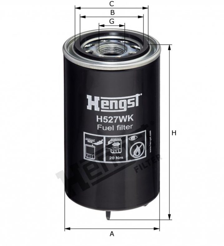 HENGST FILTER H527WKD630 Kraftstofffilter SpinOn