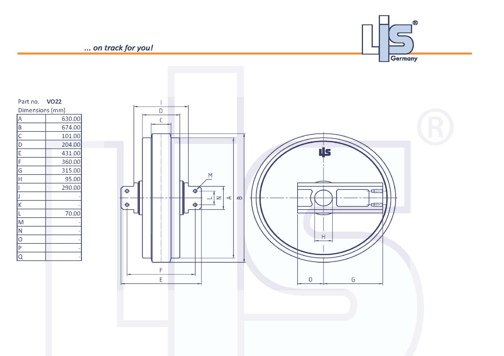 LIS® Idler with Brackets VO22