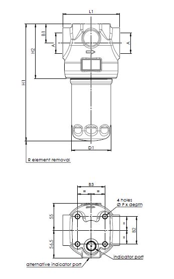 FILTREC FH100D135000BB5D0S000S0 Leitungsfiltergehäuse (Druckfilter)