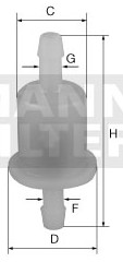 MANN-FILTER WK21/2(10) Kraftstoff-Leitungsfilter Inline