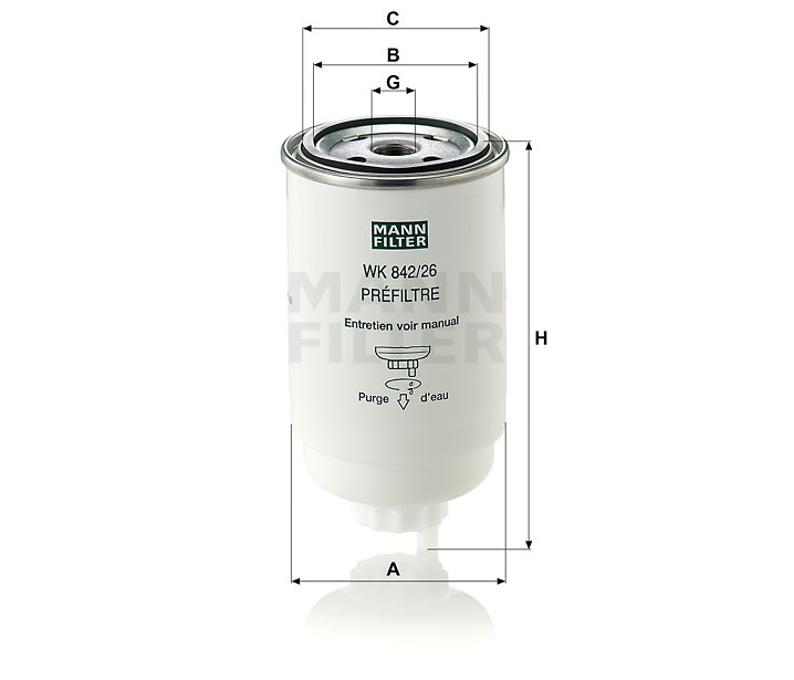 MANN-FILTER WK842/26 Kraftstoffwechselfilter