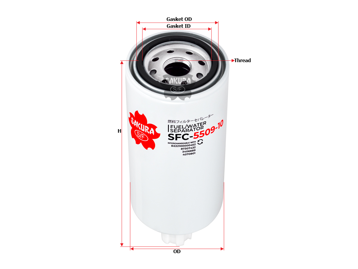 SAKURA SFC-5509-10 Kraftstofffilter SpinOn