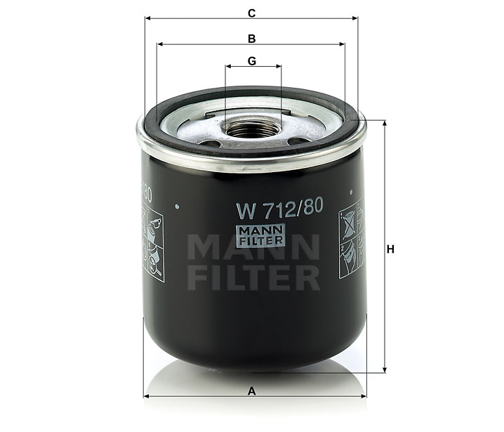 MANN-FILTER W712/80 Wechselfilter SpinOn