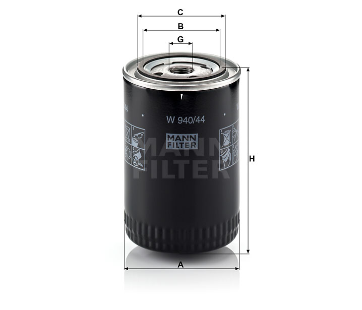 MANN-FILTER W940/44 oil filter (spin-on)