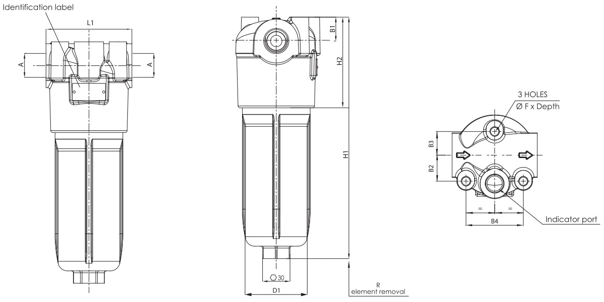 FILTREC F100XD040C25ABB50S000 Leitungsfilter (Druckfilter)