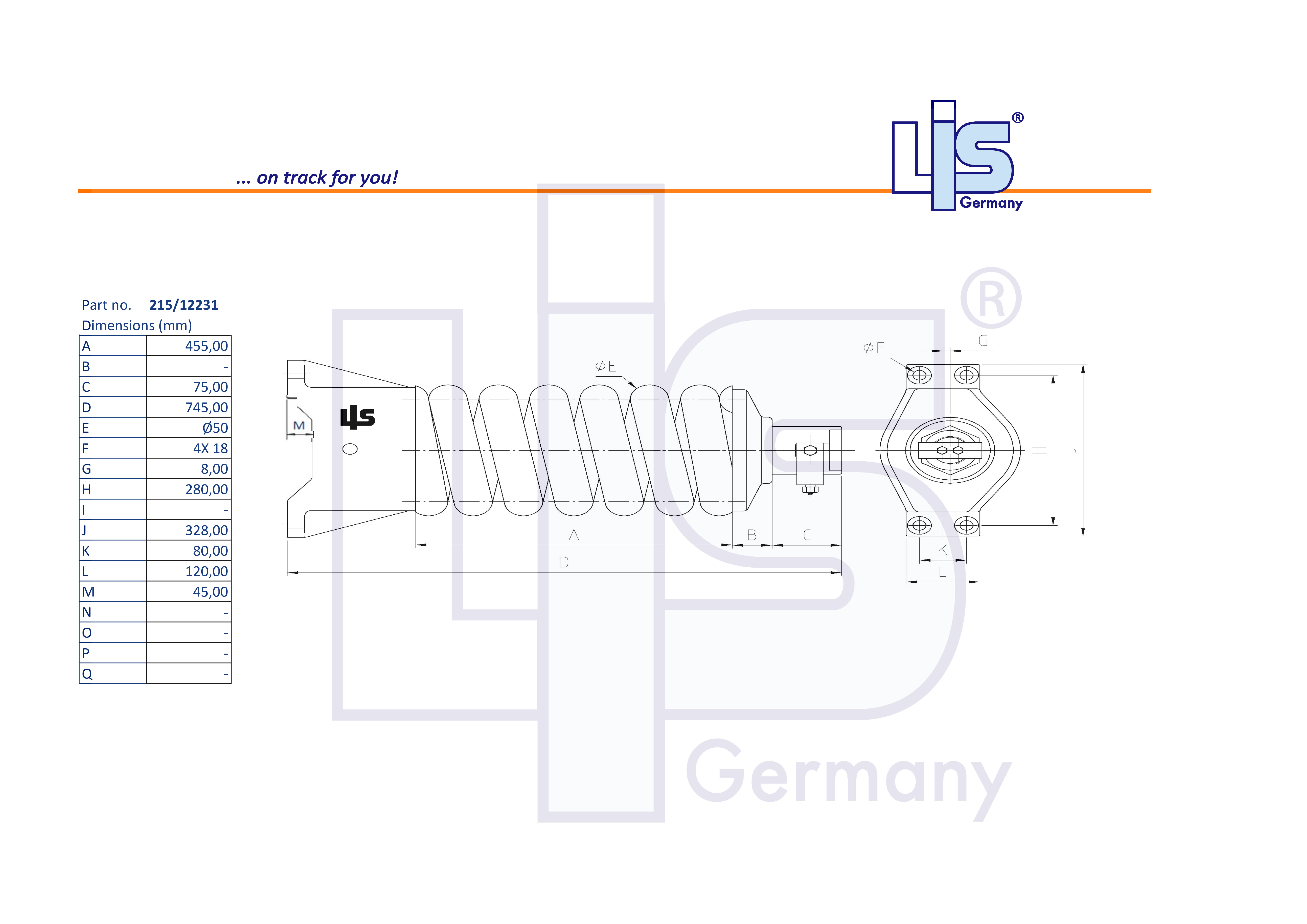 Technische Zeichnung einer Spanneinheit / eines Kettenspanners für das Laufwerk, Referenznummer 215/12231