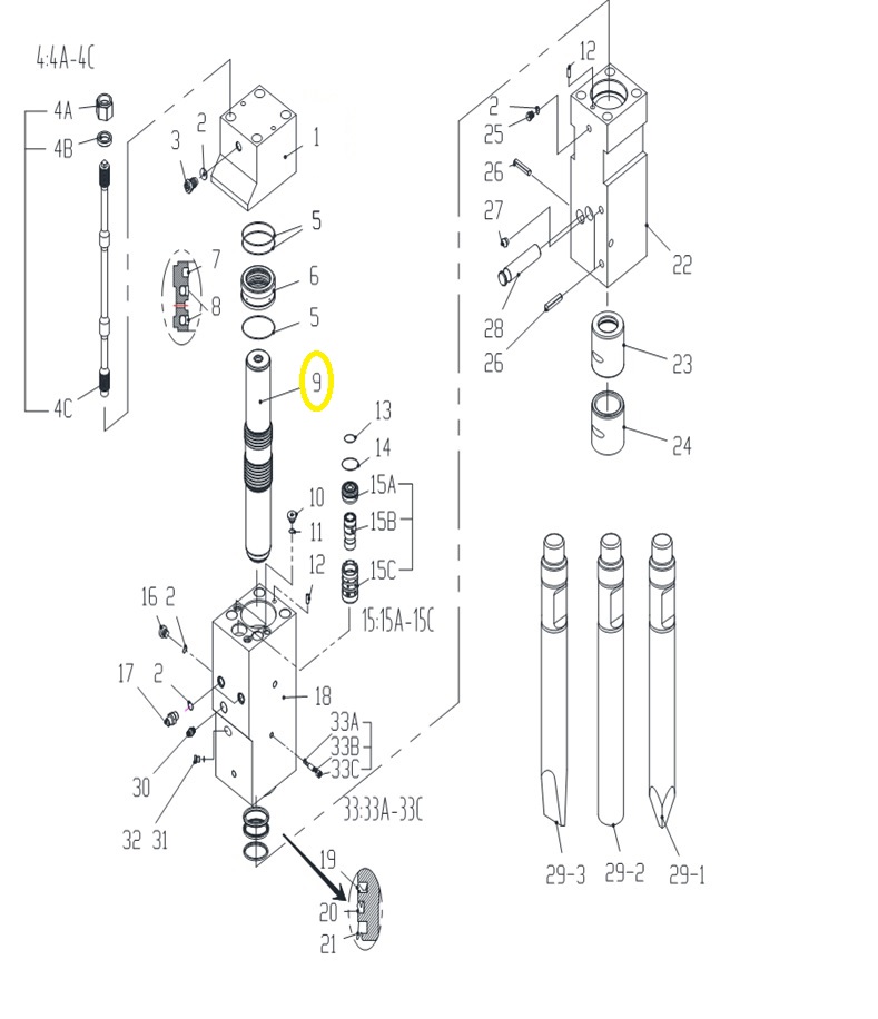 Kolben passend für NS75,LIS75
Hydraulikhammer