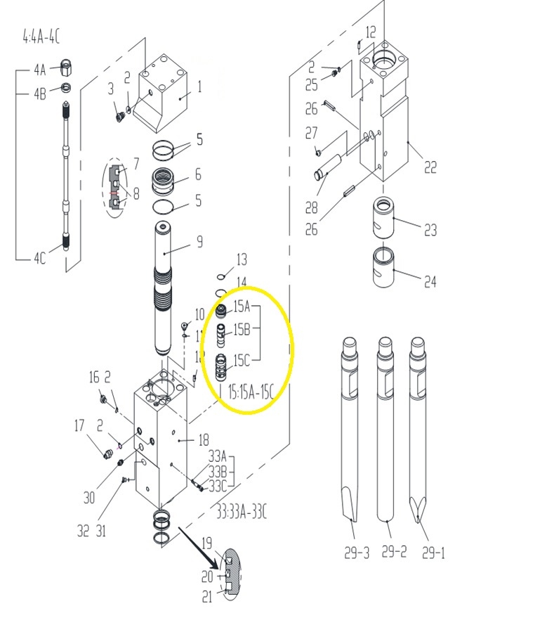 Ventil passend für lis75 Hydraulikhammer