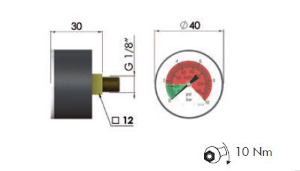 FILTREC MPC Wartungsanzeiger 10 bar (opt.) 1/8"