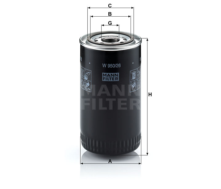 MANN-FILTER W950/26 oil filter (spin-on)