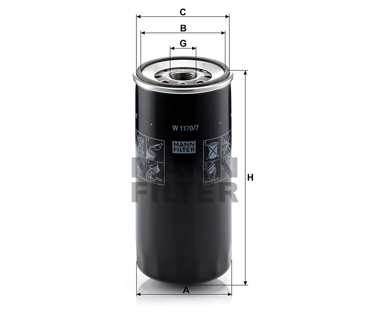 MANN-FILTER W1170/7 oil filter