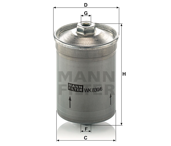MANN-FILTER WK830/6 Kraftstoff-Leitungsfilter Inline