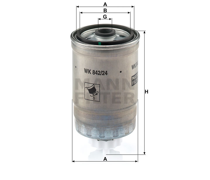 MANN-FILTER WK842/24 Kraftstoffwechselfilter