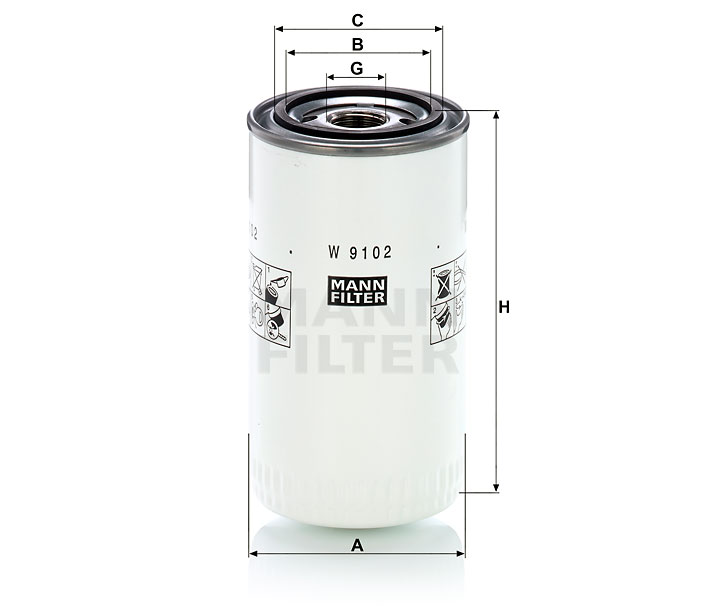 MANN-FILTER W9102 oil filter spin-on